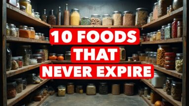 10 FOODS TO STOCKPILE THAT NEVER EXPIRE! Best Prepping Food